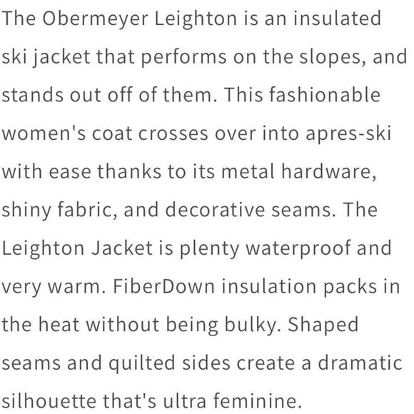 Obermeyer Leighton Champagne or gold full zip winter/ski jacket size 6 - Picture 16 of 16